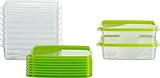 MiraHome Frischhaltedose Gefrierbehälter 0,5l rechteckig flach 15x10x5cm 10er Set grün Austrian Quality