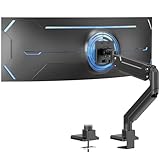 PUTORSEN 17-49 Zoll Monitor Halterung, Max 20 KG, Premium Aluminium Bildschirmhalterung for Flat/Curved Monitor with VESA 75 * 75/100 * 100 mm, Gasfeder Monitr Tischhalterung