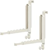 Penbinmall 2 Stück Faltbar Türgarderobenhaken Einziehbarer Kleiderbügel, Aluminiumlegierung Kleiderhaken Türhaken für Balkon Garderoben (2pc-weiß)