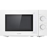 Comfee CMSN 20 wh Mikrowelle / Solo-Mikrowelle mit 5 Leistungsstufen/ Innenbeleuchtung/ easy Defrost/360°Drehteller / Zwei Drehregler/20L/700W/ Weiß, Mechanisch