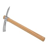 Sunydog Mini Spitzhacke,Outdoor Camping Multifunktionale Spitzhacke Schwere Edelstahl Spitzhacke Handhacke mit Holzgriff