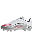 adidas Unisex Kinder F50 Messi Club Firm Ground/Multi Ground Football Boots Kids, FTWR White/Lucid red/Silver met., 34 EU