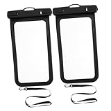PEPLAYTAL 2Pcs Mobile wasserdichte Bag Mobile Handy Hülle Telefone Mobile Telefone Telefon Handys Telefonbeutel wasserdichte Telefonhülle wasserdichte Touchscreen Telefonbeutel Schwarz PVC