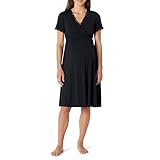 Amazon Essentials Damen Nachtwäsche-Umstands- und Stillhemd aus weichem Modal, Schwarz, XL