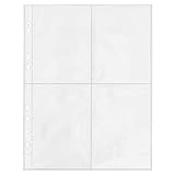 Ideen mit Herz Sammelhüllen | Klarsichthüllen | Prospekthüllen | DIN A4 | 4-geteilt | 4 Fächer je 10,8 x 14,8 cm | glasklar | 50 Stück | Fotohüllen | Postkartenhüllen
