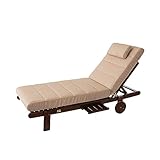 PillowPrim Gartenmöbel Matratze, für Liege, Sonnenliegen, Balkon, Outdoor, Liegenauflage, Polster, Sofa, Sitzkissen, Beige, 204x60 cm