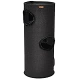 nanook Kratztonne Kratzbaum Oskar - Spieltonne für Katzen XXL mit 3 Höhlen und Spielball - Höhe 100 cm Ø 37 cm Farbe schwarz - schwarzer Plüsch