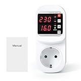 Ailao Überspannungsschutz Steckdose LED Einstellbar Überspannungsschutz Steckdosenadapter Blitzschutz Steckdose 230V AC 16A Automatische Abschaltung bei Überspannung und Neustart.