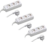 Meister 7430380 Steckdosenleiste 3-fach, 250 V, weiß, 3 Stück