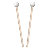 2 Stück Xylophon Schlägel Holz Percussion Sticks Gummi Trommelstöcke Holzschlägel Xylophon Klangstäbe Glockenspielschlägel mit Holzgriff Rhythmus Sticks Trommelstöck für Musikalische Früherziehung