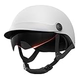 Motorrad Helm Halbhelm Motorradhelm Herren Damen Retro Motorrad Jethelm Mit Sonnenblende Für Erwachsene Halbschalenhelm Scooter Helm Sturzhelm Mit Visier Halbschalenhelm Für Roller, Moped Und Scooter