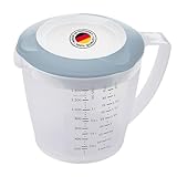 Westmark Rührbecher/Messkanne mit Spritzschutz, Deckel und Ausgießer, Kunststoff, Füllvolumen: 1,4 Liter, Helena, Transparent/Blau, 3105227B, 1 – Pack