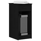XinZaphrisal Computerschrank mit Schublade Schwarz 35x45x77 cm Holzwerkstoff Aufbewahrung Schreibtisch Organizer Stauraum für PC-Gehäuse Büro