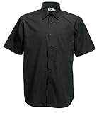 Fruite of the Loom Herren Poplin Kurzarm Business Hemd, vers. Farben 3XL,Schwarz