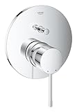 GROHE Essence, Badewannenarmatur für 2 Verbraucher (Wasserhahn für die Badewanne, automatische Umstellung: Wanne/Brause, Einhebel-Mischbatterie mit langlebiger Oberfläche), chrom, 24058001