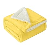 Mixibaby Hochwertige Wohndecken Kuscheldecken, extra Dicke warm Sofadecke/Couchdecke, Größe:150 cm x 200 cm, Farbe:Gelb