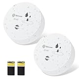 Geevon Wassermelder Wasseralarm2 Stück, 100dB Wasserwarner, Wassersensor Alarm, Batteriebetrieben für Keller, Badezimmer, Waschküche, Küchen, Garagen und Dachböden (Lieferung mit Batterie)