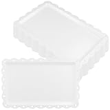 CHEUKYIU 16 Stück Weiß Serviertablett Rechteckig, 36,5 x 23,5cm Kunststoff Servierplatte, Wiederverwendbare Groß Tablett für Catering, Buffets und Partys