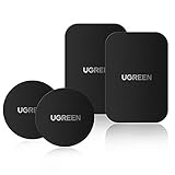 UGREEN Metallplatte für Magnet KFZ Handy Halterung Metallplättchen selbstklebend Handyhalterung Metall Platte für Handy Magnethalterung 3M Kleber KFZ Handyhalter Magnet 4 Stück 2 Rund und 2 Rechteckig