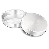 Backform 2er Set, Onader Edelstahl Rund Kuchenform Kuchenbackform, Backformen für Geburtstag/Hochzeit/Weihnachten Kuchen, Ungiftig & Gesund, Leicht Zu Reinigen & Spülmaschinenfest - 20cm