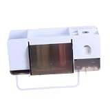 DIYEAH Wandmontierter Bohrfreier Zahnbürstenhalter mit Wasserdichter Aufbewahrungsbox Stabiler Wc Organizer für Bad Moderner Langlebiger Zahnputzbecherhalter Platzsparendes Design