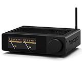Ampapa D1 2-Kanal Bluetooth Verstärker: HiFi 300W×2 Stereo Amplifier mit HPF | Digitalem VU-Meter | SUB Pre-Out | Symmetrischem TRS-Eingang | Klangregelung & Fernbedienung für Heimkino- und Regalla