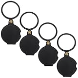 GOOHOCHY 4 Stück Tragbare Lupe Praktische Lupe Lesen Faltbare Handlupe Black