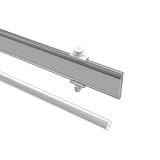 INTERDECO Paneelwagen Aluminium mit Klettband kürzbar für Gardinenschienen, Universal Easyslide, 60 cm
