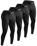 ATTIQOZI 4 Pack Sport Leggings Herren Lange Kompressionshose Herren als Laufhose - Atmungsaktive Jogging Tights mit Funktionsunterhose für Fitness Training 4 Schwarz L