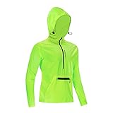 Leichte Fahrradjacke Herren mit Kapuze und Half Zip Sommer Packbare Outdoorjacke Wasserfest Softshelljacke Sportjacke mit Taschen Funktionsjacke Fahrrad Reisen Wander Regenjacke Kapuzenjacke
