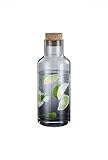 blomus Wasserkaraffe -HYDRA- | Glaskaraffe 1 Liter mit Korkdeckel | Wasserkrug Farbe Smoke | 9B x 26H cm
