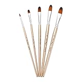 5pcs Filbert Tip Pinsel Set Nylonhaar Holzgriff Künstlerpinsel für Kinder Erwachsene Anfänger für Acrylöl Aquarell Gouache Nagel Körper Gesicht Detaillierung Malerei Kunst Bastelbedarf