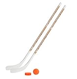 Vancouver Streethockeyschläger-Set Kids 6: 2 Schläger 115cm gerade Kelle & Ball und Puck orange