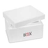 THERM BOX Styroporbox 5W Innen: 25x19x12cm Wand 3cm Volumen 5,9L Isolierbox Thermobox Kühlbox Warmhaltebox Wiederverwendbar