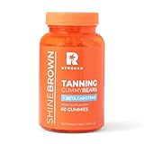 BYROKKO Shine Brown Beta Carotin Tanning Gummies – Vegan Bräunungsbeschleuniger für natürliche Bräune – Nahrungsergänzung mit Vitamin A, C, E – Fruchtiger Geschmack – 1 Monat Vorrat