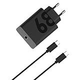 Motorola 68W-TurboPower-Ladegerät (GaN Schnellladegerät mit 1 m 6,2A USB-C-auf-USB-C-Kabel zum Aufladen von Smartphones, Tablets, Laptops und USB-C-Geräten)