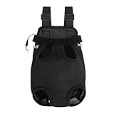 HTTDSLF Haustier Rucksack Hund Katzen Tragetasche, Haustier-Tragerucksack, Verstellbarer Hunde-Tragerrucksack, für Klein Mittler Hunde Katzen Welpen, L, Schwarz