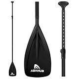 Abahub SUP Paddel 3teilig Stand Up Teleskoppaddel 173-213cm Aluminium mit PU Beschichtung für SUP Board Surfboard Bootfahren Kanusport, Kunststoff-Nylonblatt in Schwarz/Blau/Grün/Orange/Gelb/Türkis