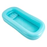 Aufblasbare Badewanne für Erwachsene, Duschbadewannenset Bett mit Luftpumpe und Duschwasserbeutel Medizinisches Faltbare Badewanne für ältere Menschen, Behinderte und Schwangere, 216 × 100 cm