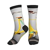 asbwuo Sportsocken mit Pine Bike Print, Performance Mid Tube Socken für Erwachsene, Herren und Damen