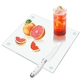 VASUHOME Quadratisches Schneidebrett aus gehärtetem Glas für die Küche (30,5 cm), langlebiges Glas-Schneidebrett für Arbeitsplatte, kratzfest, hitze- und bruchfest, leicht zu reinigen