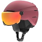 ATOMIC SAVOR VISOR STEREO Skihelm mit Visier - Maroon - Größe M - Maximale Stoßdämpfung - Active Aircon Belüftungssystem - Hochwertige Verspiegelung für klare Sicht