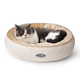 pecute Katzenbett Katzenkorb zum Schlafen, Rundes Hundebett Kleine Hunde Weich Und Waschbar, Katzenkissen Flauschig, Katzen Schlafplatz, Cat Bed Katzennest XS 45 * 15cm