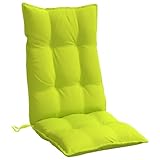 QJBSAVVA Stuhlpolster Sitzkissen Gartenstuhl Sitzkissen Stuhl Lounge Kissen Outdoor - Hochlehner-Auflagen 2 STK. Neongrün Oxford-Gewebe für Gartenstühle Esszimmerstühle Outdoor Stühle & Sessel