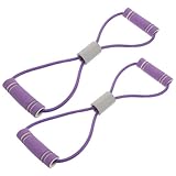 UPKOCH 2 Stück Widerstandsband Set mit Griffen Flaches Elastisches Fitnessband für Yoga Pilates Krafttraining zu Hause rutschfeste Übung für Frauen Anfänger und Oberkörpertraining