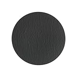 Villeroy & Boch – Manufacture Rock Pizzateller, Spülmaschinenfest, Mikrowellensicher, Pizza Teller Groß 32 Cm, Schwarz, Matt, Schieferoptik, Premium Porzellan