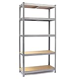 Humberg 4843 Schwerlastregal mit 5 Böden aus MDF 180 x 90 x 30 cm