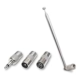 Fivetwofive 1 Satz Teleskop-FM-Radioantenne, Stabantenne, 3,5-Mm-Adapter, MAV-Stereoempfänger, F-Typ-Stecker, 7 Abschnitte, Antenne