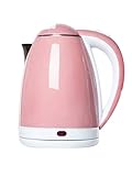 USMCPQVXN Elektrischer Wasserkocher Schnell Kochen Wasserkocher, Schnell Kochender Wasserkocher, Kalter Griff, 1500W, Automatische Abschaltung - Offion/Rot/Rosa