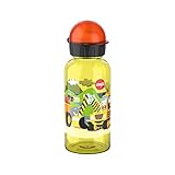Emsa N30511 Kids Tritan Trinkflasche | Fassungsvermögen: 0,4 Liter| 100% sicher/praktisch/hygienisch/dicht/unbedenklich | cleverer Trinkverschluss | robust| Design: Road Works